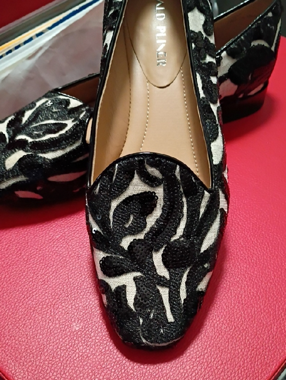 Women's Slip On low Healed Sequin Shoes